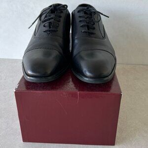Regent Derby Men VITTORIO RUSSO Black Leather Lace Up Shoes, Size 10